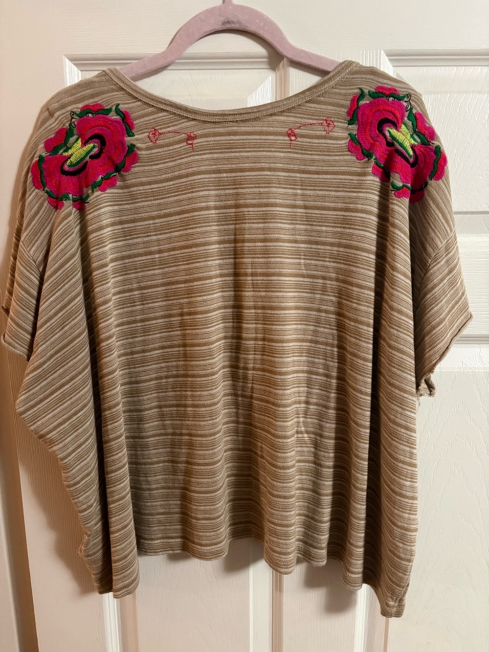 Free People Catalunya embroidered Neon Floral Blouse Top Oversized size large - Picture 7 of 7